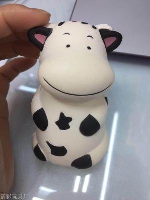 Pu slow rebound squishy toy simulation cartoon cow early teaching decompression food play