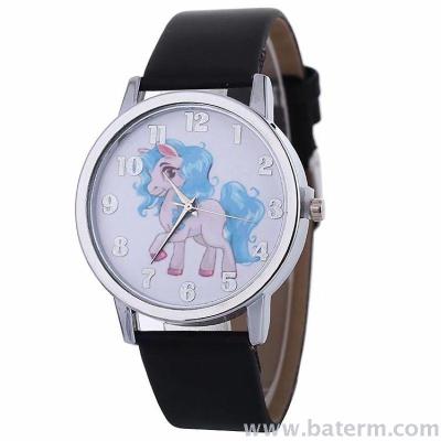 Quick Sell a cute cartoon beauty pony belt Lady decorate watch