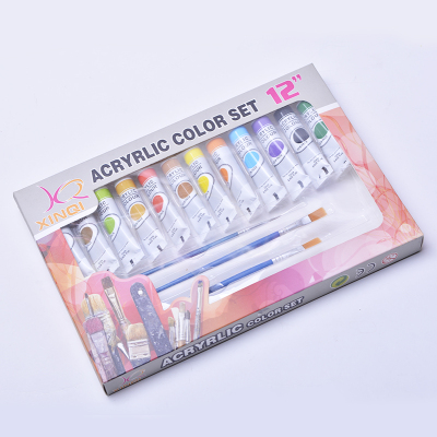 12ML acrylic tape 4 pens and palette set painting