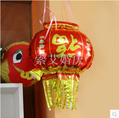 灯笼铝膜球新年铝膜球套装新年气球装饰背景装饰铝箔气球