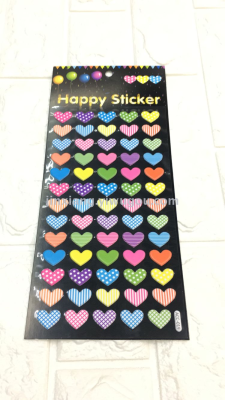 Children black background cartoon english letter love butterfly  reward puffy sticker