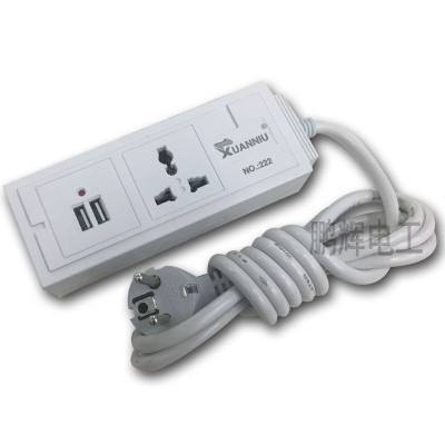 Multi-function socket European-style plug strips USB Home Pallet Power 2m