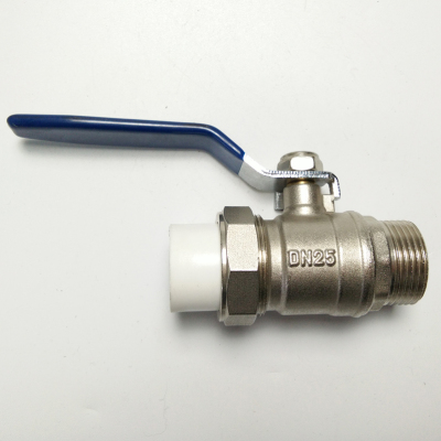 PPR outer silk inlet valve brass ball valve electroplating Dn20dn25
