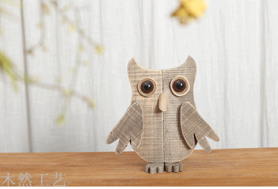 Drifting wood pastoral pure handmade creative Gifts Wooden Crafts Owl decoration home living room Furnishings