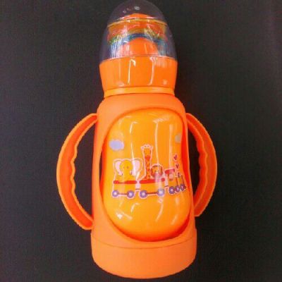Roll the bell cover with the base baby solid color print milk bottle