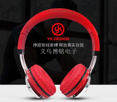 YK Stereo Headset Wired Bluetooth Headset FM Card Marquee Sports Bass Headphones