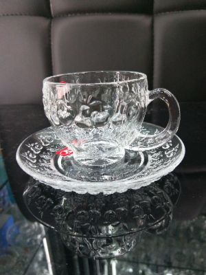 glass cup coffee set glass mug with handle 
