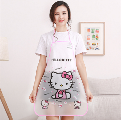 Cartoon KT Apron Waterproof Kitchen Oil-Proof Fashion Sleeveless PVC Apron