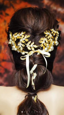 Bridal Headdress Accessories Painted Leaves Metal Leaves