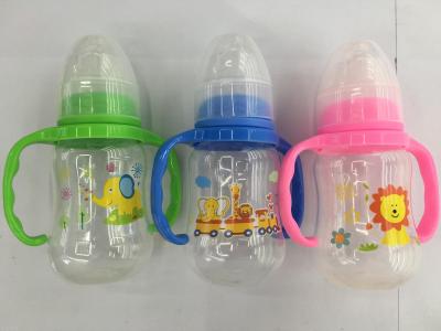 6 conjoined with 150ML transparent printed PP milk bottle with double cover