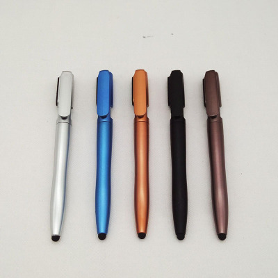Highlighter + ballpoint pen + stand + screen wipe + touch capacitance pen five in one gift pen