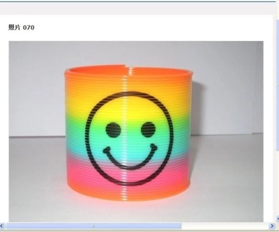 Smiley face rainbow ring magic spring pull-up ring