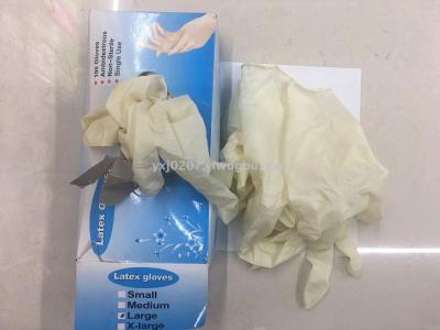 Disposable Rubber Gloves Inspection Gloves Gloves with Powder and Cream Rubber Gloves