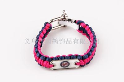 Hand-woven seven-core umbrella rope alloy bracelet