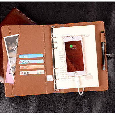 Customized multi-function laptop mobile power corporate gifts notepad mobile phone charging treasure notebook with USB