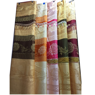 Foreign trade Africa South American gold silk jacquard shading finished curtain