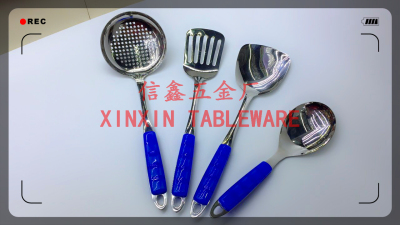 Stainless steel cutlery kitchenware hotel supplies, the blue checkered kitchenware (high grade)