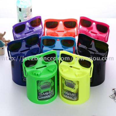 Candy colored eyes piggy bank night light waterproof electronic student watch