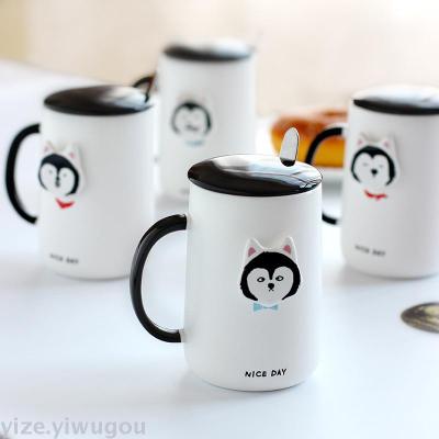 husky ceramics mug , dog cup