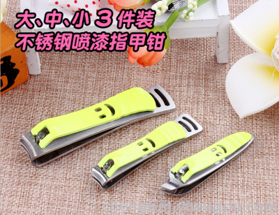 Three sets of Home made stainless steel nail clippers paronychia cuticle scissors, lovely smiling face of large medium size manicure