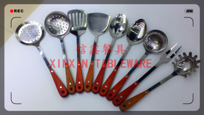 Stainless steel cutlery kitchenware hotel supplies - red wood handle kitchenware (mid - range)
