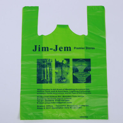 Plastic bags customized logo supermarket fruit and food bags wholesale vest advertising bags