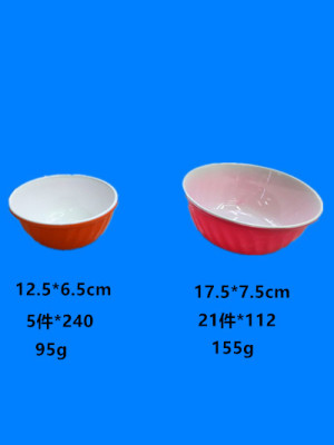 Melamine double color to use outside corrugated bowl stock spot
