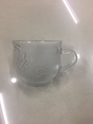 Frosted Glass Small Handle Cup