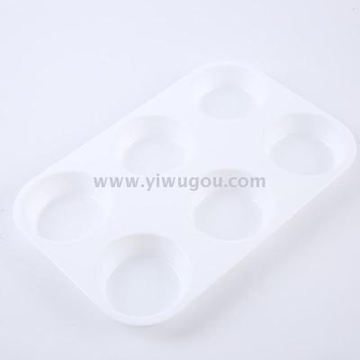 Keep smiling the big round white plastic color palette plate with 6 holes