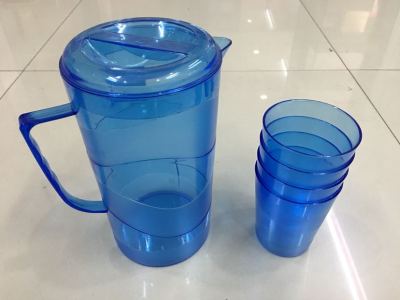 Plastic Kettle with Cup [Can Contain Boiling Water Tasteless] Home Use Set Water Pitcher Heat Resistant Cold Water Jug Water Cup