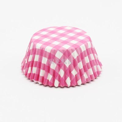 Export foreign trade new baking cupcake cupcakes to the pink plaid cupcakes