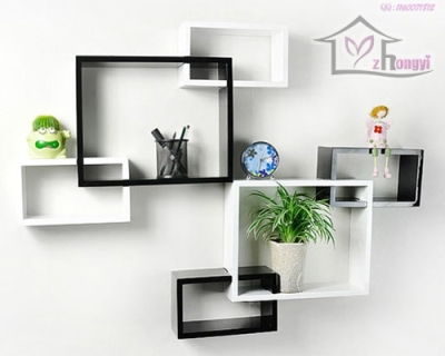 Creative household wood-plastic panel wall furniture rack living room receive decoration rack