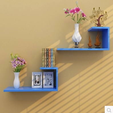 Creative household wood-plastic panel wall furniture rack living room receive decoration rack