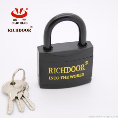 RICHDOOR padlock straight open black shell lock waterproof lock