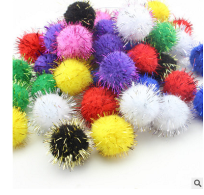 DIY colorful plush ball wool ball DIY hairy root twister kindergarten manual meilao materials