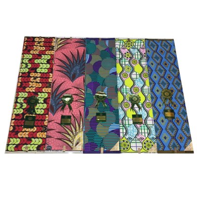 Foreign trade African curtain fabric batik polyester clothing fabric black cloth