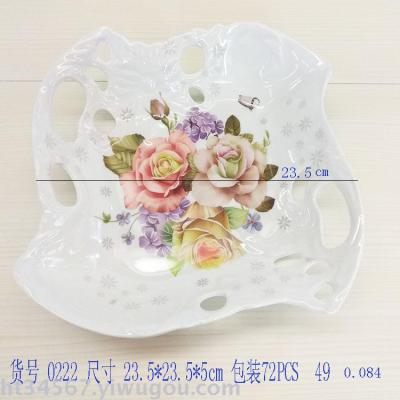 Hot selling melamine hollow fruit plate 0222-0223