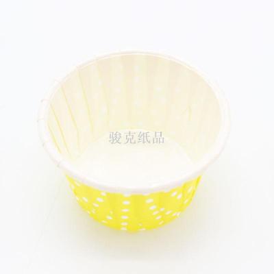 Yellow and large white spot baking cup cupcake cake topper cupcake cupcake