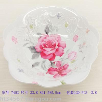 A set of 7452 porcelain tabletop baskets with hot selling melamine lace