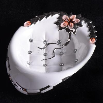 Gao Bo Decorated Home Creative plating ceramic stick shell fruit plate simple European home decoration crafts