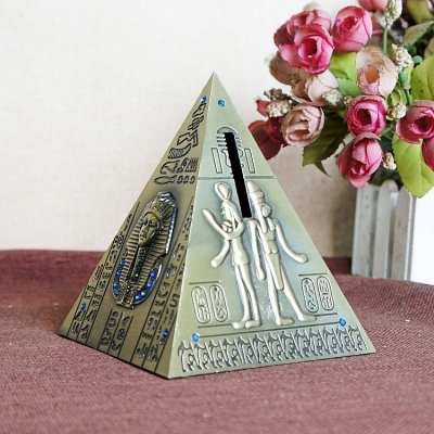 New zinc alloy handicrafts  Egypt pyramid piggy bank piggy bank