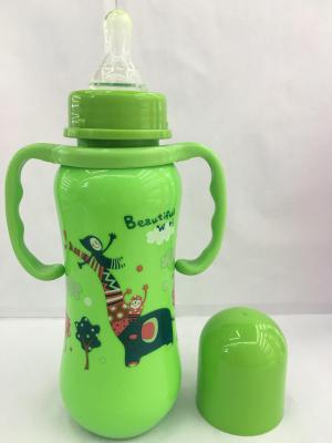 Single color box packaging bottle solid color cartoon printing tape handle PP milk bottle