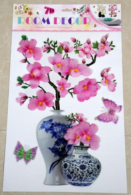 XDF sticker wall paste 3D layer layer layer of decorative flower room decoration new.