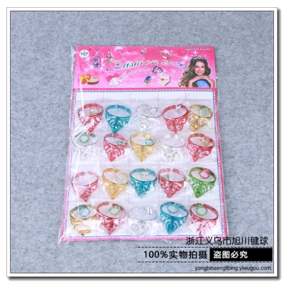 Simple and delicate crown hollowed out ring anti-allergy children's rings do not fade