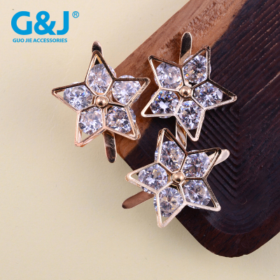 Sparkle five-pointed star - wrap - drill metal pin - cut popular water drill for stitching