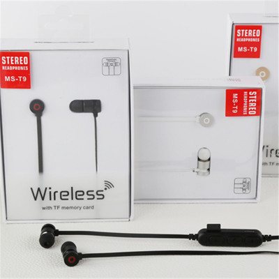 Ms-t9tf memory card plug-in card wireless headset magnetic MP3 bluetooth running headset manufacturer wholesale