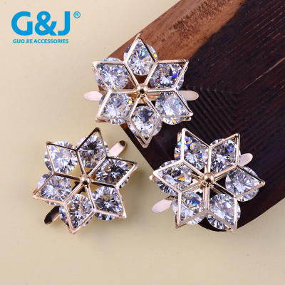 Case bag shoe buckle home furs accessories decorative hexagonal star crystal zirconium decoration accessories