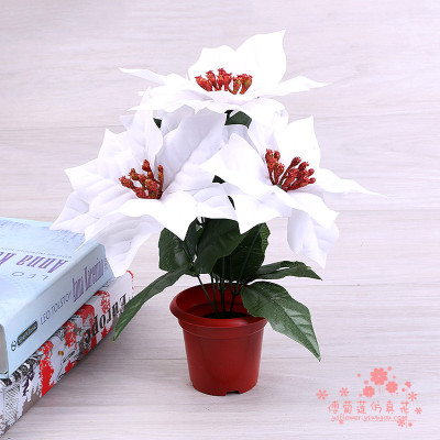 White silk flower decoration living room artificial flower design miniature flower simulation plant.