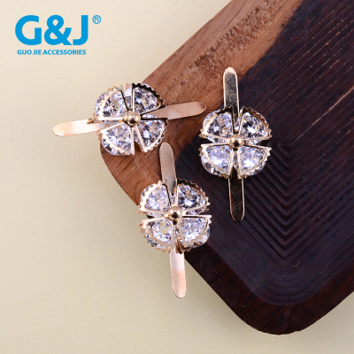 Topless crystal zirconia crystal zircon metal pins with rose gold shoes for women's sandals accessories