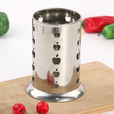 Stainless steel round chopsticks barrel knife and fork, bucket and water table kitchen chopsticks container basket